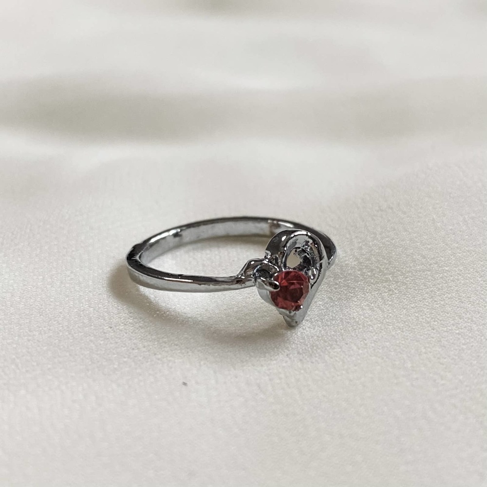 VTG Dainty Hot Pink Heart Skinny Ring - Picture 7 of 7